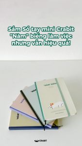Sổ tay mini bỏ túi sổ ghi chép công việc học tập ruột dot grid kẻ ngang Crabit sổ cute 120 trang Nàm Biếng