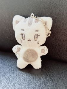 Cute Cartoon Cat Plush Keychain Pendant Toy Small Doll Hanging Ornament Bag Accessory Soft Furry Keyring Cat Shaped