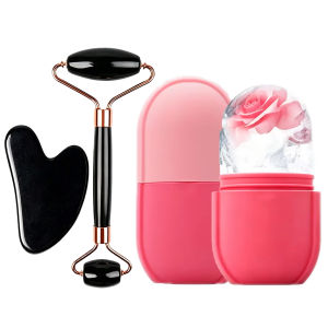 Ice Face Roller Facial Ice Roller Set Facial Roller Gua Sha Face Tool SetMassage Tool Roller Lifting Contouring Tool Mold Cube