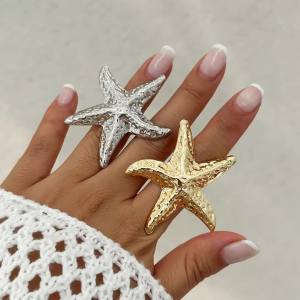 Ingemark | Ingemark Exaggerated Big Starfish Conch Gold Color Rings Women Boho Creative Irregular Geometric Couple Ring Wed Jewelry Men New