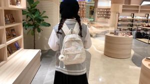 【Liontin Gratis✅】Sekolah Wanita Jepang Tas Bahu Ransel Y2K / Lucu Ransel Laptop Multifungsi Siswa/ Pelangi Mewah Rajutan Backpack