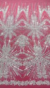 Hot Sale African Bridal Lace Fabric High Quality Luxury French Sequins Beaded Embroidery Nigerian Tulle Lace For Wedding Dress
