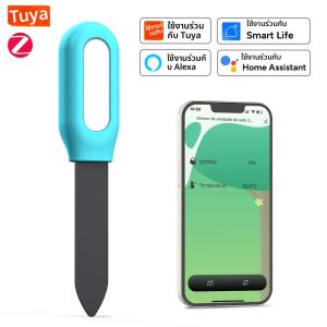 Tuya Zigbee เซ็นเซอร์ดินอุณหภูมิความชื้นเครื่องตรวจจับความชื้น Smart Life Home Assistant Real Time Monitor สําหรับพืชสวน