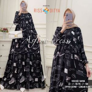 Gamis rayon / Gamis motif adem kekinian / ukuran jumbo / dress kondangan / homey dress keren bayar ditempat