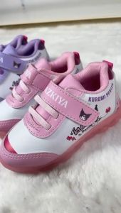 Sepatu Sneakers LED Anak Perempuan Lucu Motif Terbaru KUROMI Best Seller / Sepatu Sneaker Menyala