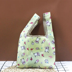 Mini Eco-Friendly Oxford Cloth Shopping Bag Portable Handheld Foldable Handbag Small Size Carry-On Tote Bag for Household Storage