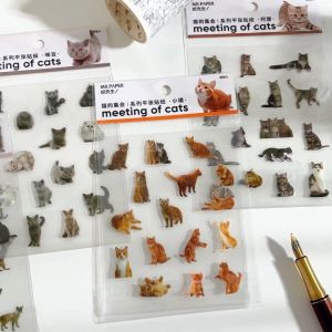 *CLEARANCE* Cute Cat Cartoon Meow Meow Photo Studio Series Stickers Pack DIY Decorations Journal Scrapbooking Labels