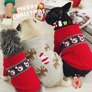 Santa Claus Sweater for Dogs Christmas Costume Pet Clothes British Bulldog French Bulldog Yorkshire Terrier Husky Poodle