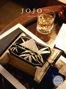 High-End Living Room Dining Table Car Towel Storage Box JOJOS L. PD.Ness Nordic Style Short Velvet Drawstring Paper Towel Holder