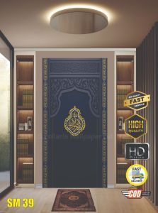 Stiker Dinding Musholla - Wallpaper Dinding Musholla Estetik - Stiker Mihrab - Stiker Dekorasi - Stiker Musholla Rumah Kantor Apartemen Dll