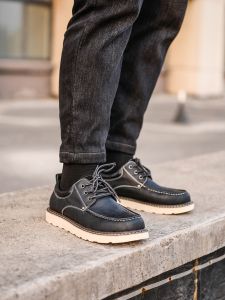 Retro Style Outdoor Casual Low-top Leather Shoes