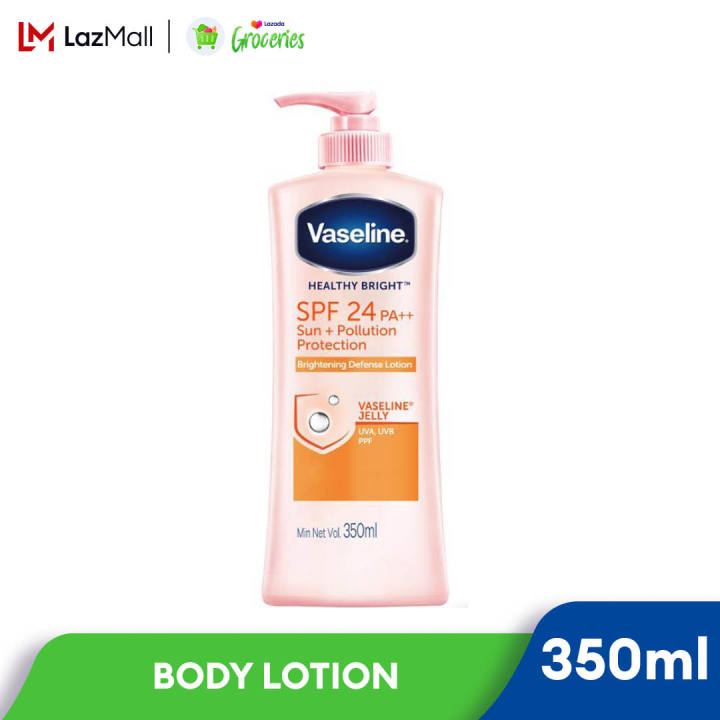 Vaseline Healthy Bright Body Lotion SPF 24 PA++ Sun + Pollution 350ml ...