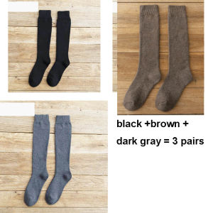 6PCS=3Pairs Mens Winter Compression Stocking Warm Hot Knee High Long Leg Terry Socks Warm Thicken Cover Calf Socks Size 38-44