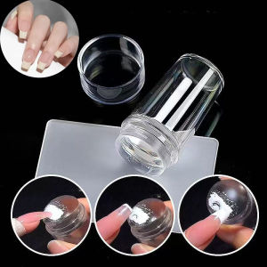 ซิลิโคนโปร่งใสเล็บชุดปั๊มสําหรับเล็บแผ่นแสตมป์ภาษาโปลิชคําแม่แบบลายฉลุ Seal Scraper