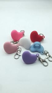 Silicone Lip Gloss Keychain CapBow&Heart&Lips&Angel Wing ShapesLip Balm Keychain Cap Bag Pendant Key Ring Lipstick Storage Cap