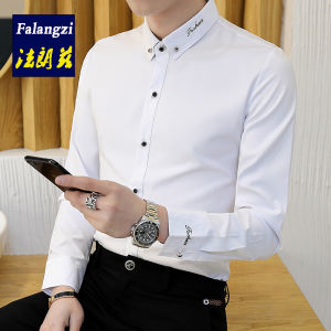 Thickened Fleece Lined Warm Long Sleeve Business Casual Shirt for Men Stylish Thickened White Shirt Mens Fashion Winter Wear