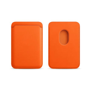Magnetic Card Holder ID Card Holder Leather PU Card Sleeve Mobile Phone Back Sticker Bag For Magsafe iPhone 17 Card Holder Cover