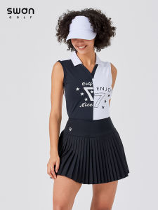 SWAN LOVE GOLF | Slimming Summer Womens Sleeveless T-Shirt V-Neck Casual Outfit