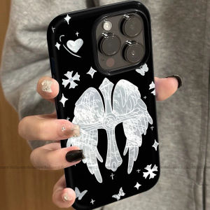 Silicone Phone Case for Apple 17Promax Cross Wing Full Cover Anti-Fall XS 12/13 14Max 15Plus Trendy New Womens Air Brand 6