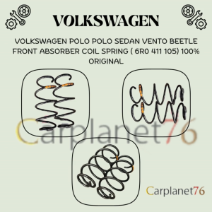 VOLKSWAGEN POLO POLO SEDAN VENTO BEETLE FRONT ABSORBER COIL SPRING ( 6R0 411 105) 100% ORIGINAL