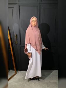 Khimar Jumbo Elvia Size XL Premium Crinkle By Faula Original Hijab Jumbo