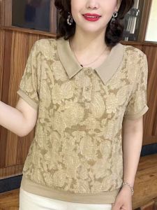 QIAOXIZI | Fashionable Flap Collar POLO Shirt for Women