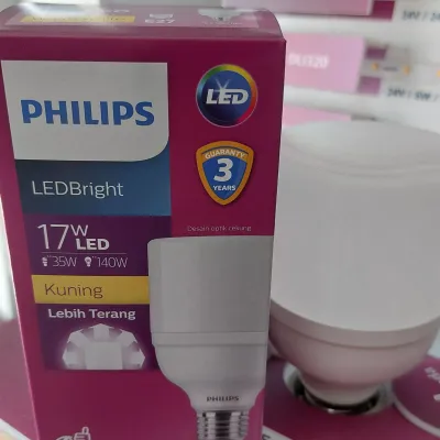 Lampu LED PHILIPS Bright 9 11 13 17 20 W Watt Warna Cahaya Kuning Warm White 3000K