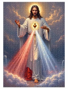 500/1000pcs Religious Jesus Christ Sacred Heart Jigsaw Puzzle - Anti-Scratch Premium Paper Advanced Challenge Artwork Home D