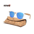Kenbo Square Polarized Wooden Sunglasses For Men Women Fashion Wood Sun Glasses Design UV400 Bamboo Grain Eyewear With Gold Case.