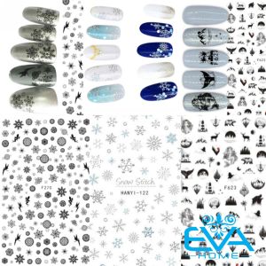 Sticker Dán Móng Tay Noel / Miếng Dán Trang Trí Móng Tay 3D Mẫu Giáng Sinh Hoạ Tiết Hoa Tuyết Snowflake F270 F623 HY122