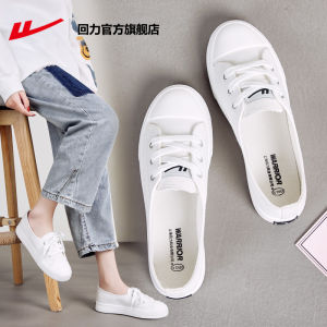 Womens Breathable Sport Casual Shoes White Color Lace-Up Canvas Work Shoes Lightweight Summer Footwear for Ladies