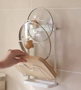 Multi-functional Storage Solution: Wall-mounted Punch-free Kitchen Rack