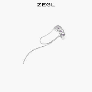 ต่างหูแบบมีโครงกระดูกหูรูปดาวสี่เหลี่ยมแบบไม่ต้องเจาะ ดีไซน์เก๋ไก๋สำหรับผู้หญิง เครื่องประดับแฟชั่น ZEGL Designer Galaxy Sweetheart Series Starburst Clip-On Earrings