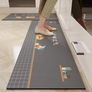 Thảm Nhà Bếp VIKAMA Silicoflora - Thảm Trải Sàn Phòng Giặt Chống Trơn Trượt Thấm Nước Nhanh Khô Chống Vết Bẩn Để Trang Trí Nhà Cửa