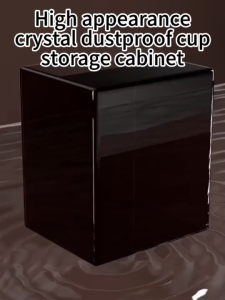 Baby Goods Storage Cabinet – Dustproof Storage Rack with Drain Tray & Hooks for Baby Tools