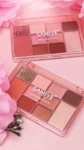 SANIYE eyeshadow 10 Colors Eyeshadow Palette 4 IN 1 Multi Fungsi Eyeshadow Contour Blusher Highlight Eye shadow Makeup Palette E225