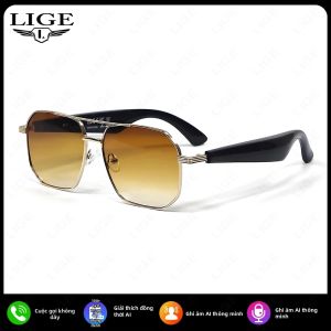 LIGE | Kính Thông Minh GY300 Với Chức Năng Dịch Thuật Bằng AI Loa Bluetooth Chống Tia UV Kính Thể Thao Tương Thích Với Các Ngôn Ngữ Trực Tuyến