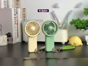 Rokeet Kipas Angin Mini Portable Genggam Gantung Mini Fan Stand Rechargeable
