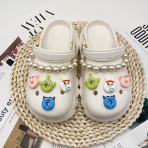 Crocs Charms Shoes DIY Accessories Resin Cute Animal Detachable Pearl Shoe Chain Clogs Buckle for Crocs