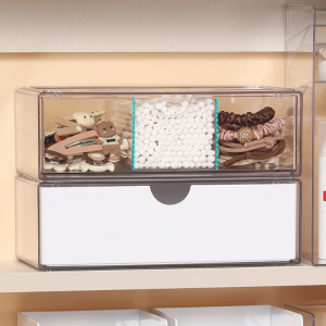 Bathroom Desktop Organizer Box Cosmetic Toiletry Storage Drawer Mirror Cabinet Shelf Plastic Household Arrangement Container