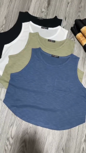 Áo croptop ba lỗ nữ màu sắc trυng tính đơn giản vải cotton mỏng nhẹ thoáng mát thấm hút mồ hôi