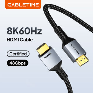 Cabletimes | CABLETIME 8K HDMI 2.1 Cable 48Gbps Ultra High-speed 60Hz 4K 120Hz for PS5 PS4 Xiaomi TV Box 8K 2.1 4K 2.0 HDMI-Compatible Splitt
