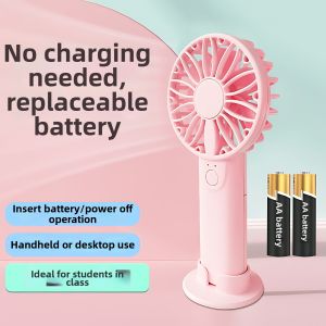 JI-TOP | Quiet Powerful Mini Portable Fan for Students 5 AA Batteries