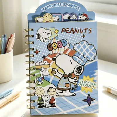 Creative Cute Cartoon Snoopy Good Quality 3D Stereo Gold Stamping Coil Journal Diary Notebook Schedule Plan Notepad (4 Styles)