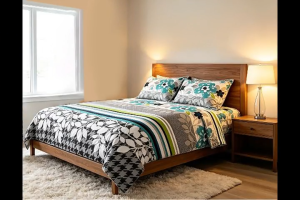 4 in1 Garterized Bedsheets 100% Canadian Cotton (2pcs pillowcase and Curtain)