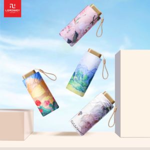 LORDWEY Gold Rubber Sun Protection UV Protection Sunshade Umbrella Womens Mini Folding Umbrella Convenient Card Umbrella Sun Umbrella 60% Folding Sun Umbrella