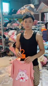 Bộ Quần Áo Trẻ Em Mùa Hè Chất Vải Cotton Mềm Mịn Co Giãn Hình Thỏ Nơ Ôm Hoa cut~ Đáng Yêu Cho Bé