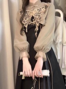 Original Designer Gift Butterfly Flame Hanfu Style Womens Revamped Traditional Chinese Elements Spring Autumn Set