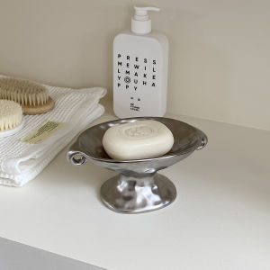 1Pc Ceramic Double-Eared Soap Dish Vintage Double-Eared Soap Dish with Elevated Tray Suitable for Home Decoration Bathroom Soap Storage Kitchen Storage Entryway Jewelry Storage Gift Giving