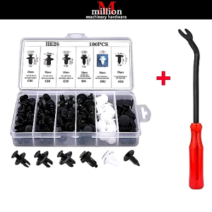 100pcs Car Clip Car Fastener Car Bumper Clips Rivet Door Panel Retainer Trim Kit Car Push Pin Rivet Klip Kereta Fastening